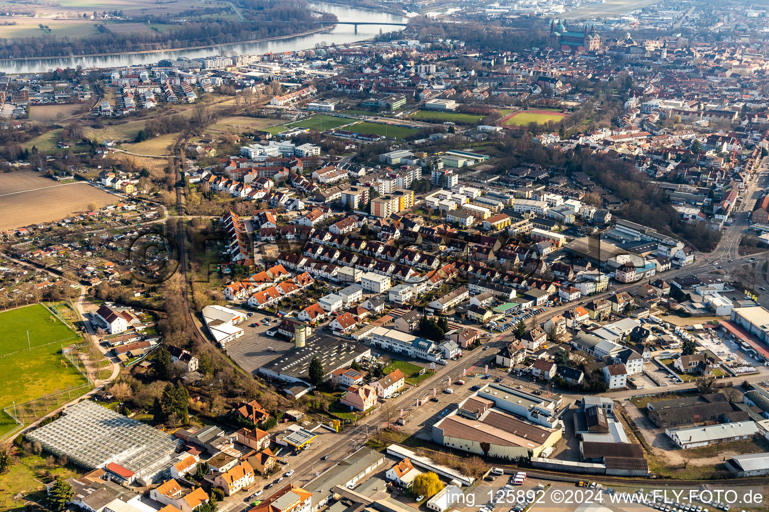 Drone image of Speyer in the state Rhineland-Palatinate, Germany