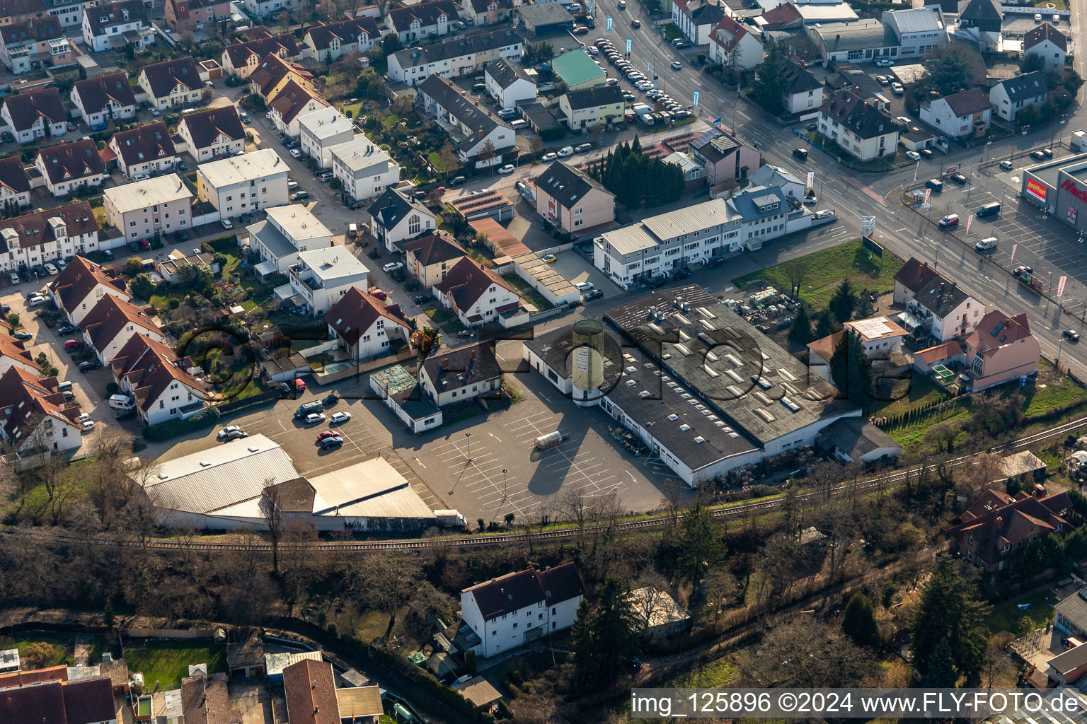 Bird's eye view of Former Promarkt site Am Rabensteinerweg in Speyer in the state Rhineland-Palatinate, Germany