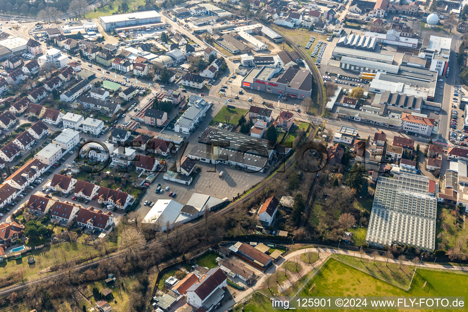 Drone recording of Former Promarkt site Am Rabensteinerweg in Speyer in the state Rhineland-Palatinate, Germany