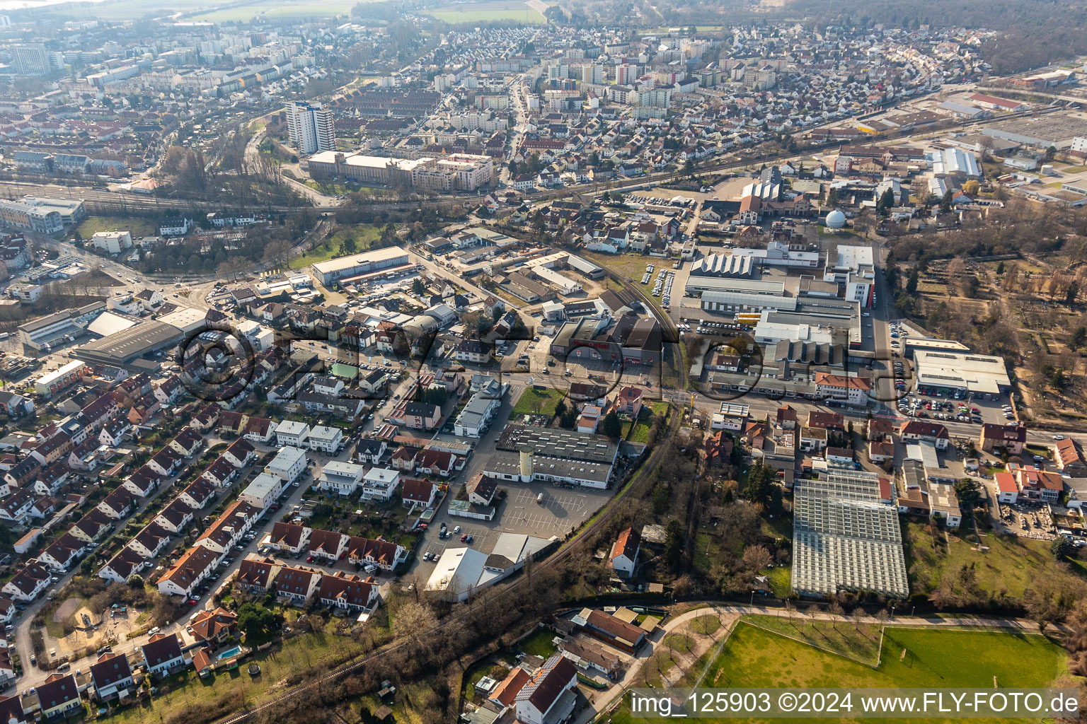 Drone image of Former Promarkt site Am Rabensteinerweg in Speyer in the state Rhineland-Palatinate, Germany