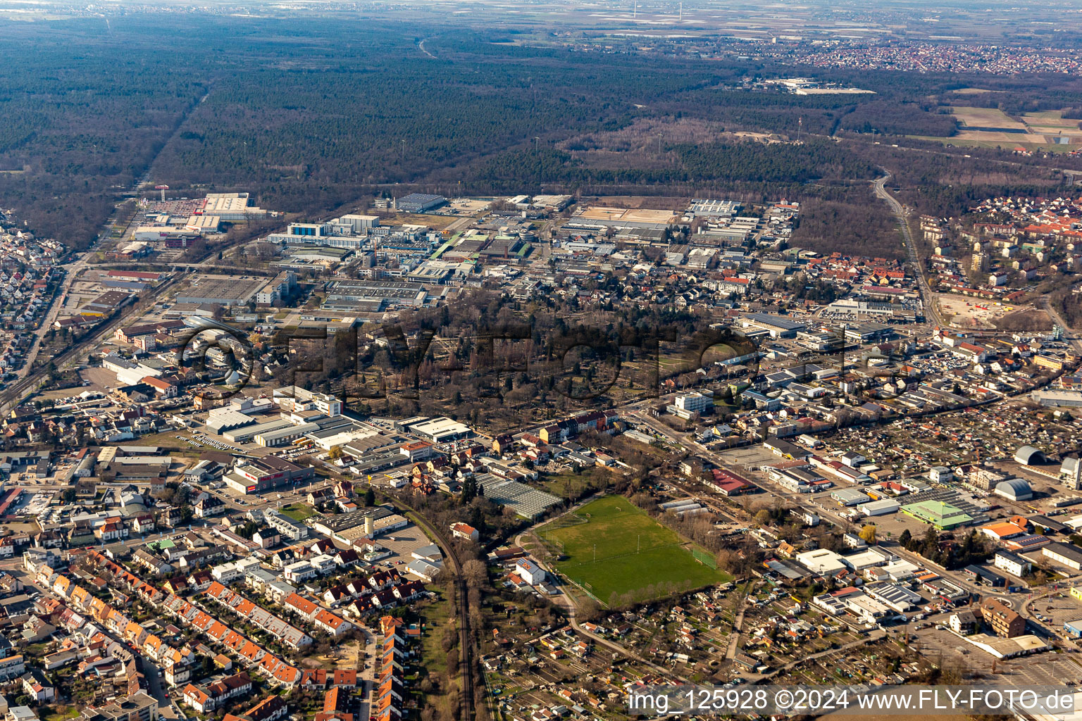 Aerial photograpy of Cemetery in the district Burgfeld in Speyer in the state Rhineland-Palatinate, Germany