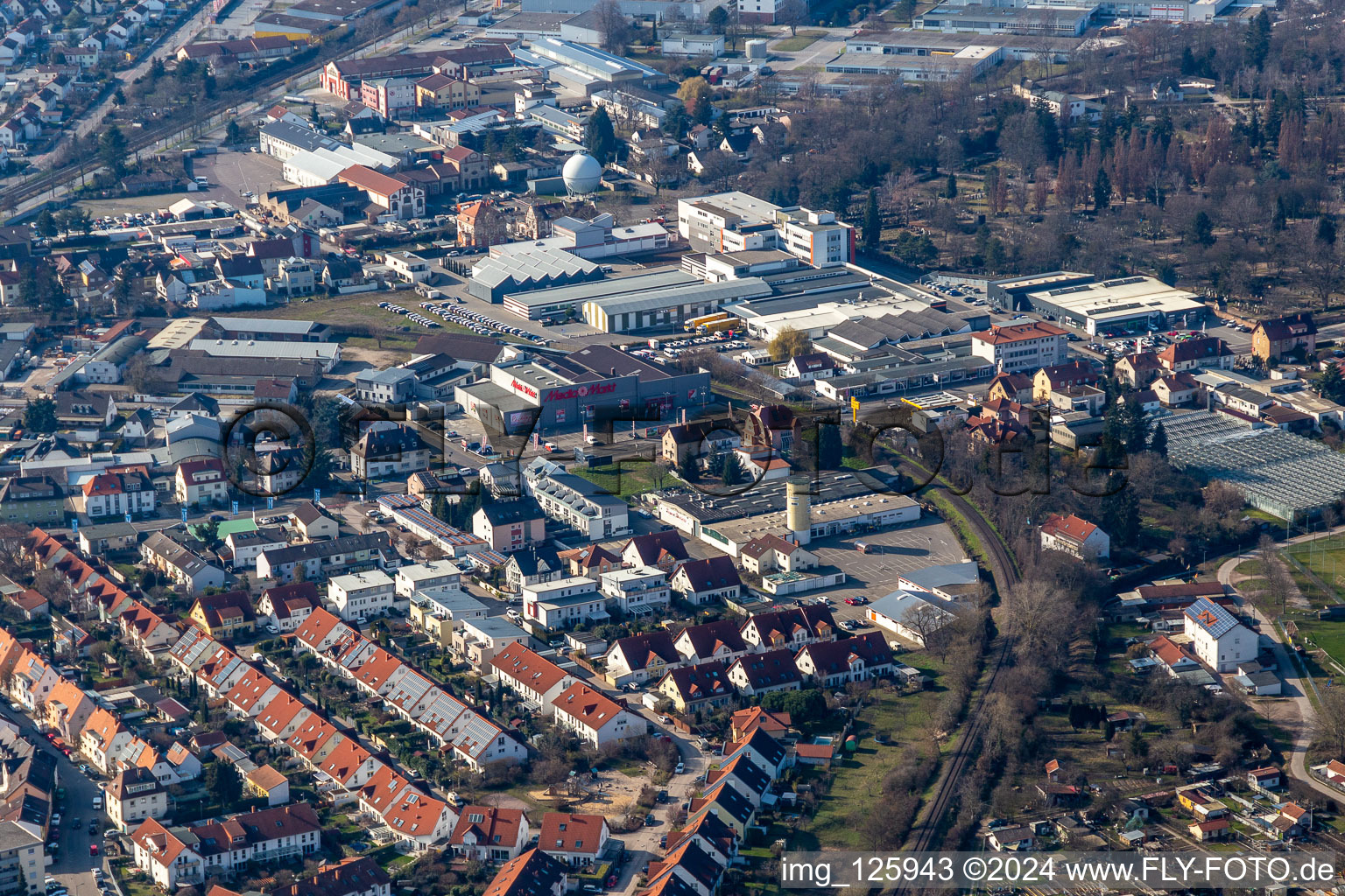 Aerial view of Former Promarkt site Am Rabensteinerweg in Speyer in the state Rhineland-Palatinate, Germany