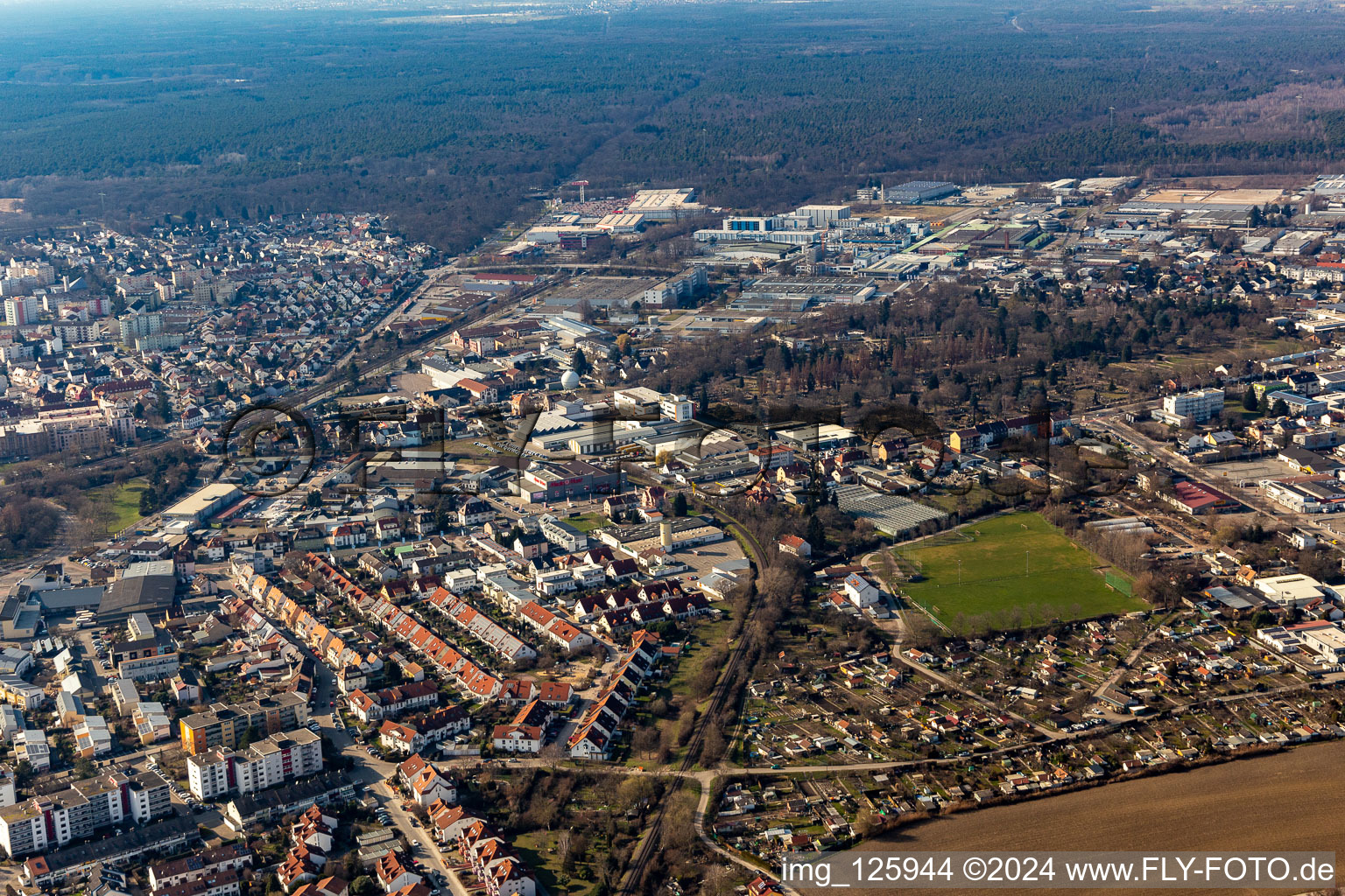 Aerial view of West in the district Ludwigshof in Speyer in the state Rhineland-Palatinate, Germany