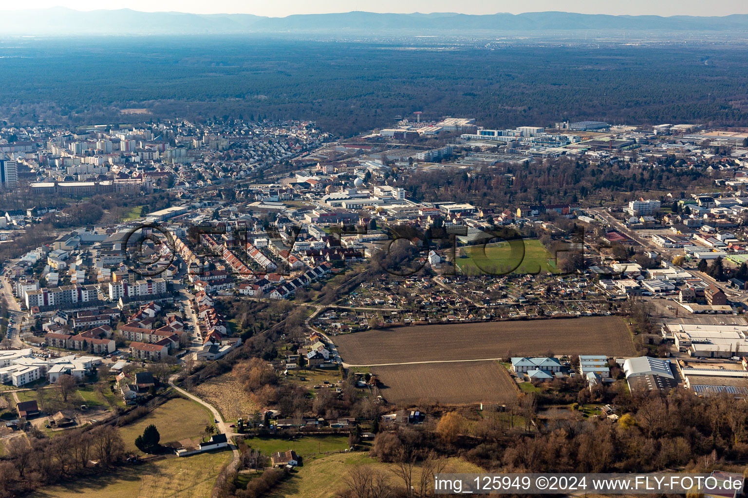 Aerial photograpy of West in the district Ludwigshof in Speyer in the state Rhineland-Palatinate, Germany