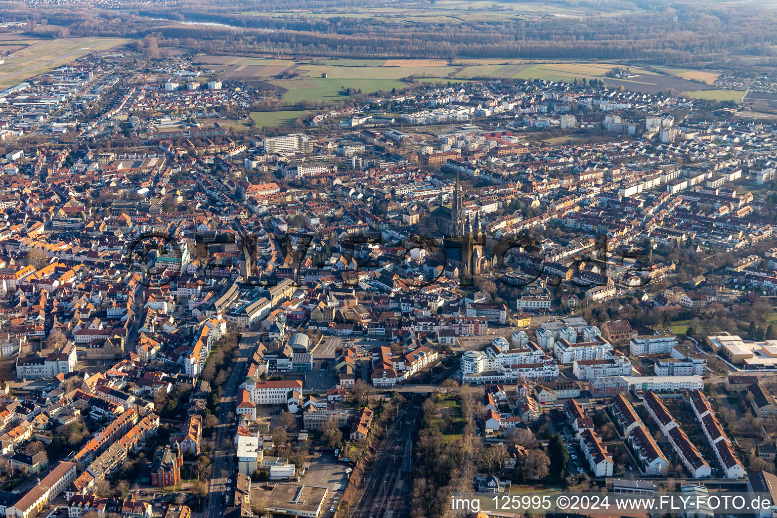 Old Town area and city center in Speyer in the state Rhineland-Palatinate, Germany