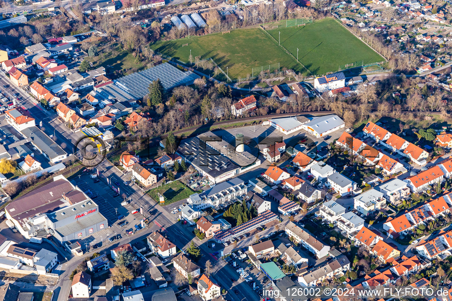 Former Promarkt site Am Rabensteinerweg in Speyer in the state Rhineland-Palatinate, Germany out of the air