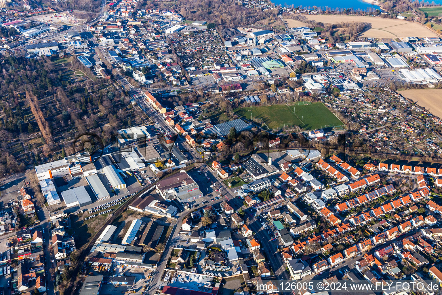 Aerial photograpy of Wormser Landstr in Speyer in the state Rhineland-Palatinate, Germany