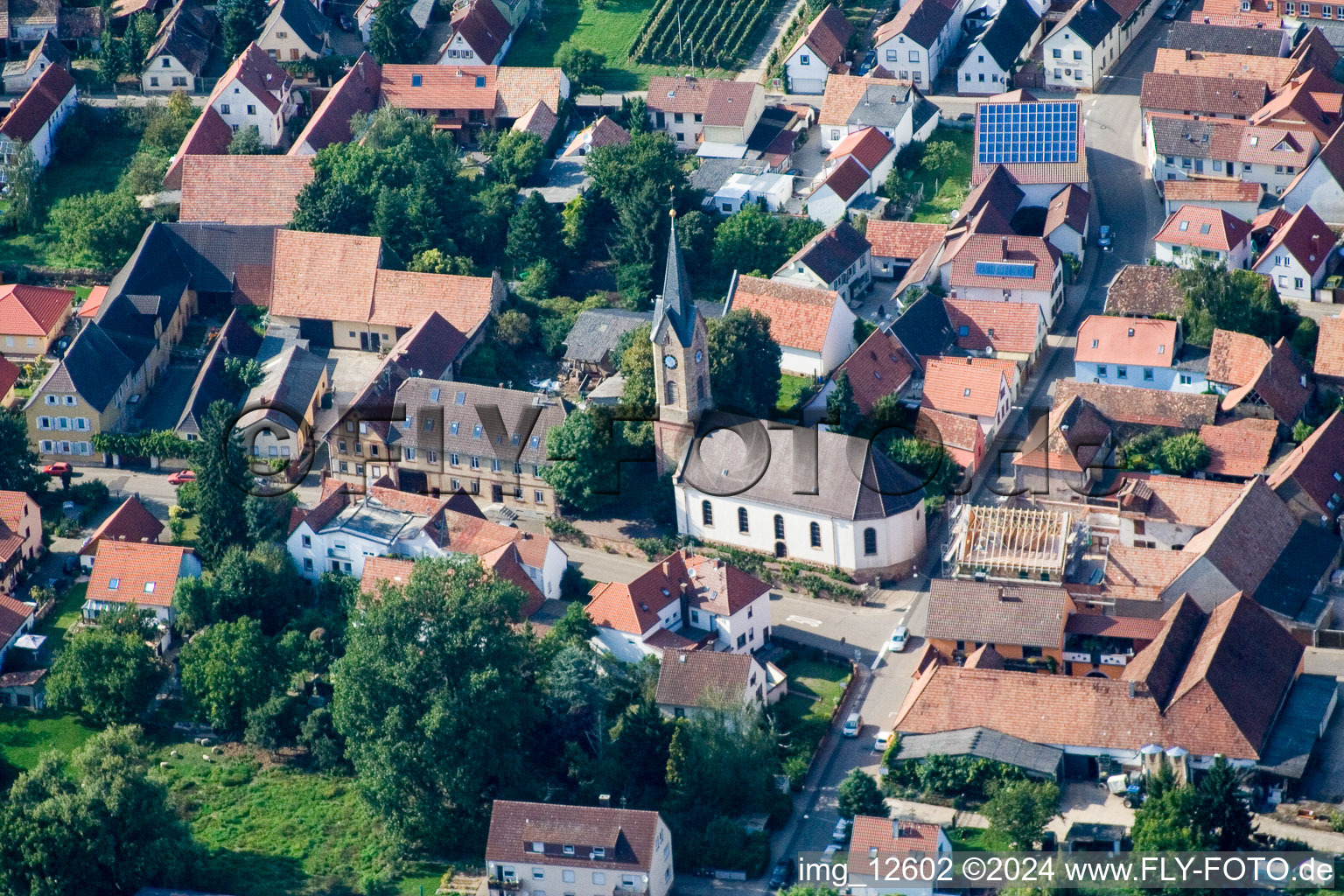 Protestantic Church building in the village of in Essingen in the state Rhineland-Palatinate