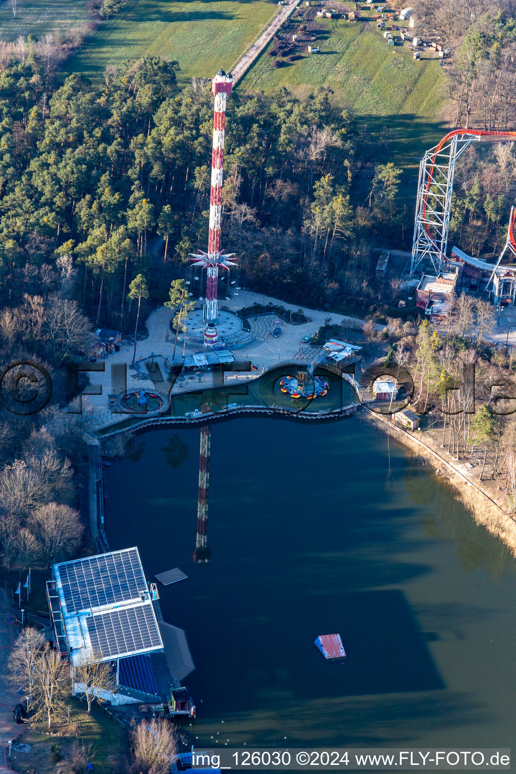 Aerial photograpy of Leisure Centre - Amusement Park Holiday Park GmbH on Holidayparkstrasse in Hassloch in the state Rhineland-Palatinate