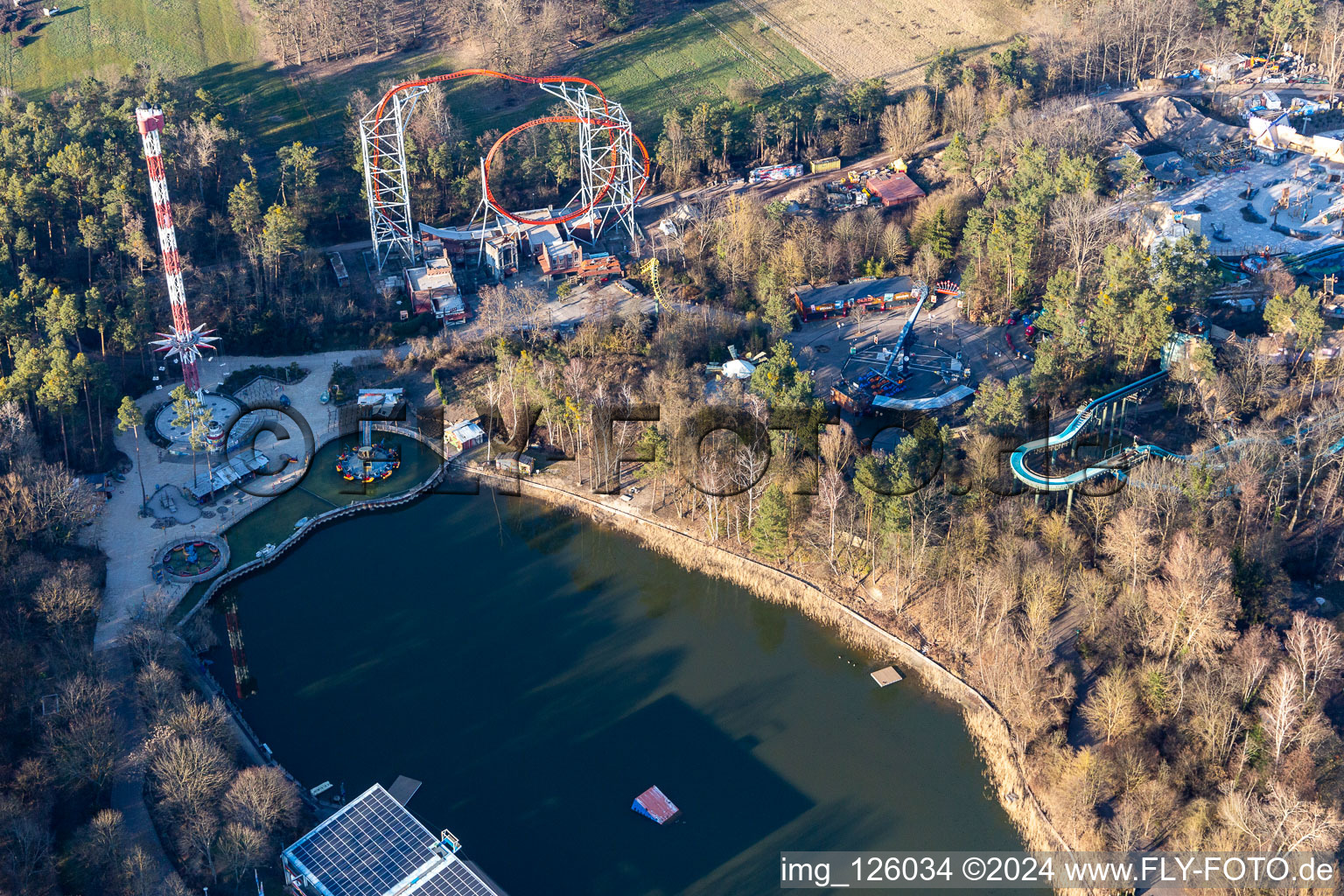 Oblique view of Leisure Centre - Amusement Park Holiday Park GmbH on Holidayparkstrasse in Hassloch in the state Rhineland-Palatinate