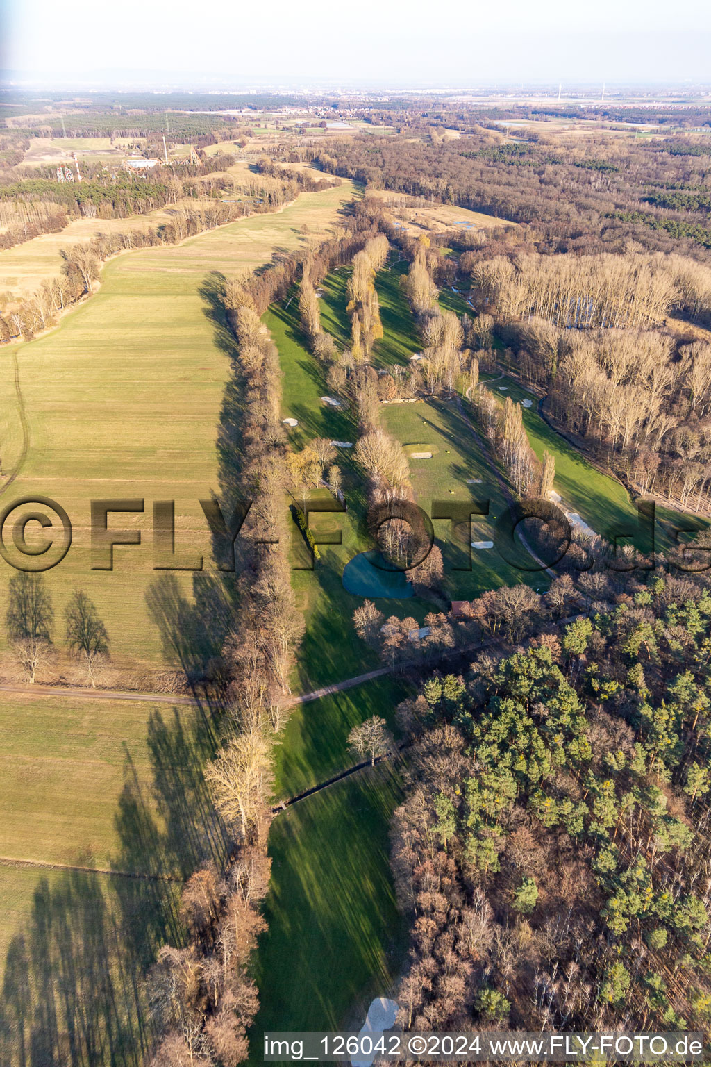 Aerial view of Golf Club Pfalz in the district Geinsheim in Neustadt an der Weinstraße in the state Rhineland-Palatinate, Germany