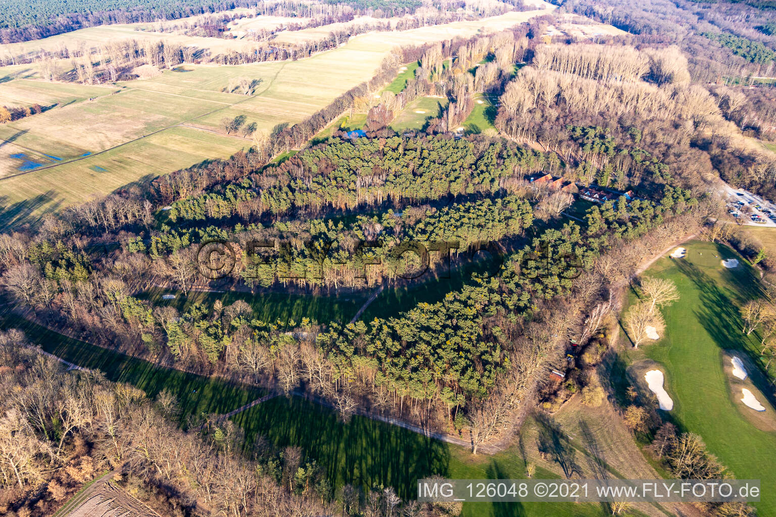 Aerial photograpy of Golf Club Palatinate in Geinsheim in the state Rhineland-Palatinate, Germany
