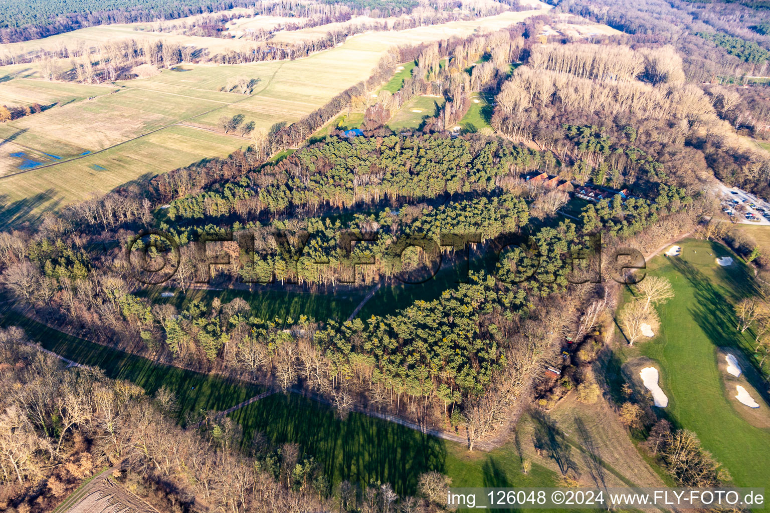 Aerial photograpy of Golf Club Palatinate in Geinsheim in the state Rhineland-Palatinate, Germany