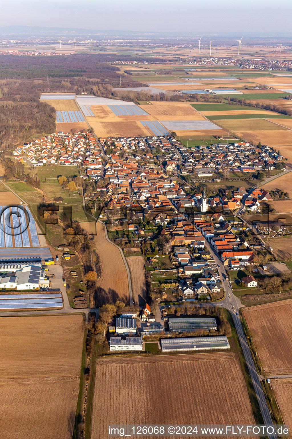 Drone image of Freisbach in the state Rhineland-Palatinate, Germany