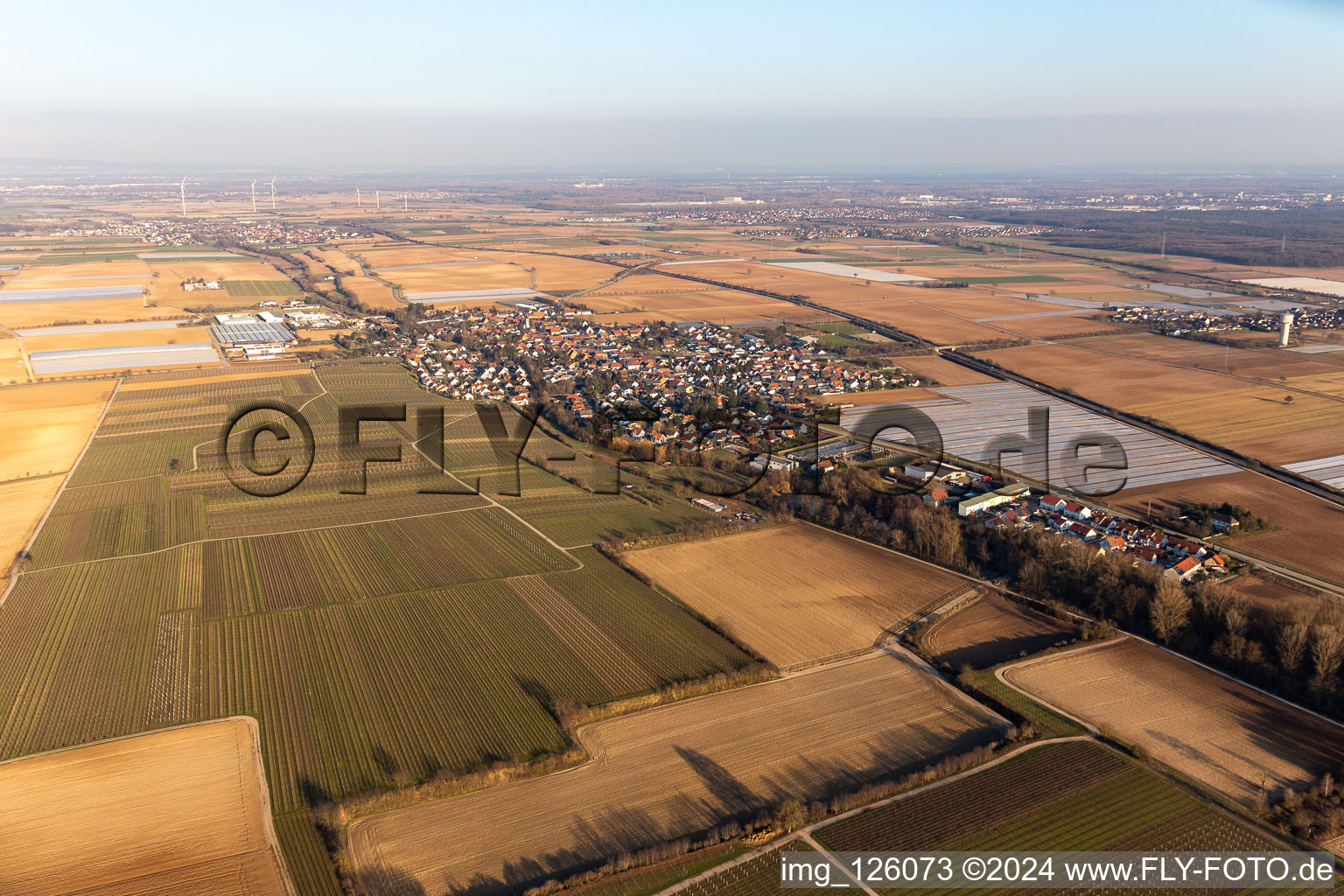 Drone image of Weingarten in the state Rhineland-Palatinate, Germany