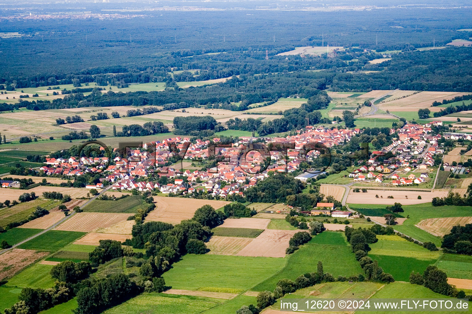 Drone recording of Altdorf in the state Rhineland-Palatinate, Germany