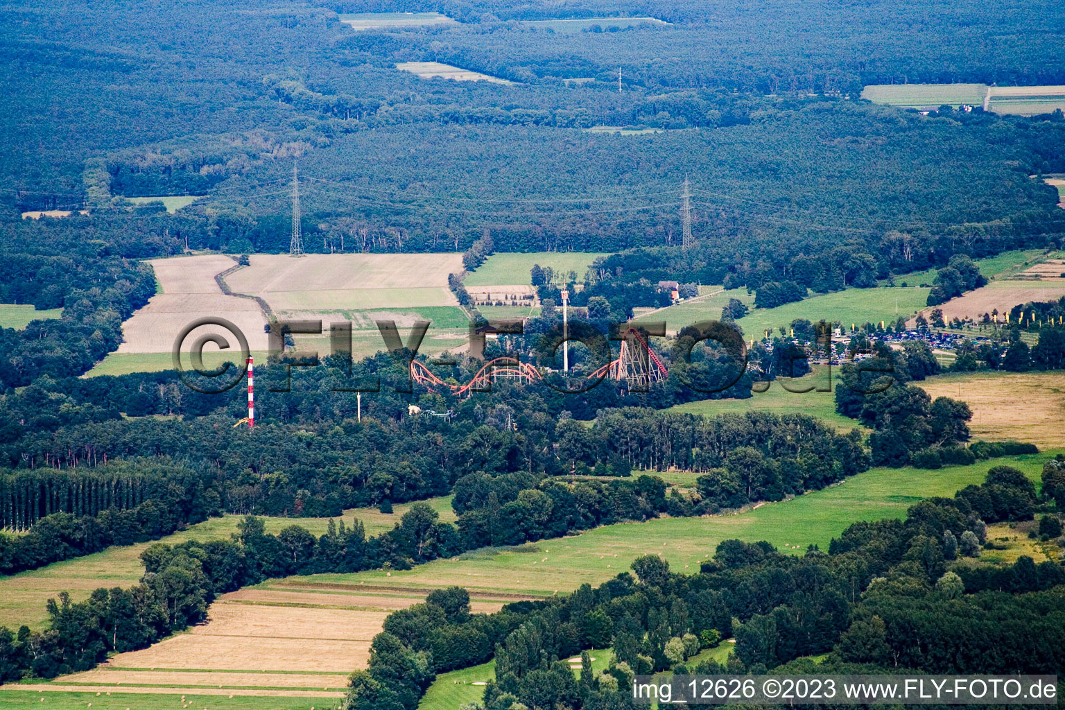 Holiday park from the southwest in Haßloch in the state Rhineland-Palatinate, Germany