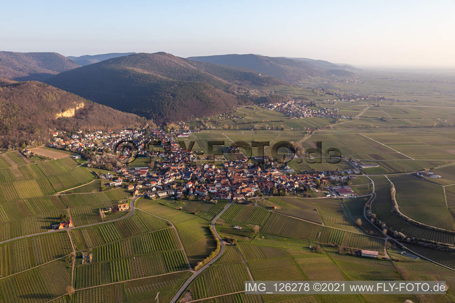 Frankweiler in the state Rhineland-Palatinate, Germany from the drone perspective