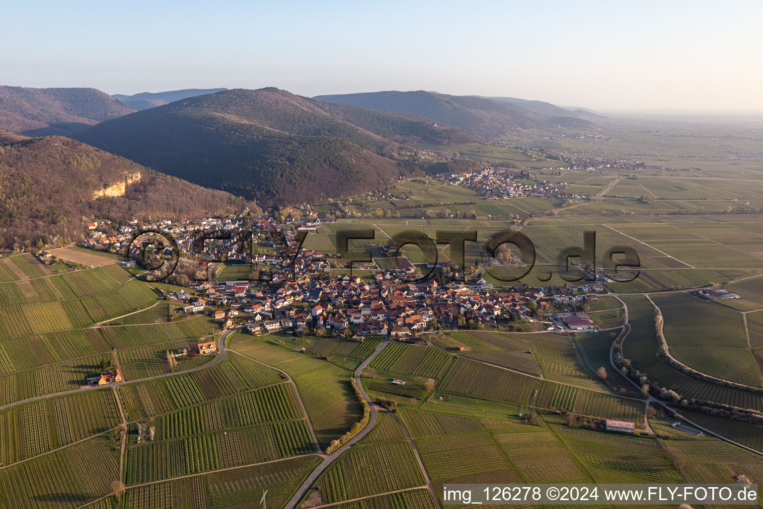 Drone image of Frankweiler in the state Rhineland-Palatinate, Germany