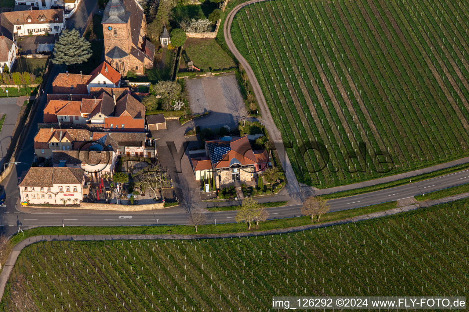 The wine house Vinothek Meßmer, Ritterhof zur Rose in Burrweiler in the state Rhineland-Palatinate, Germany