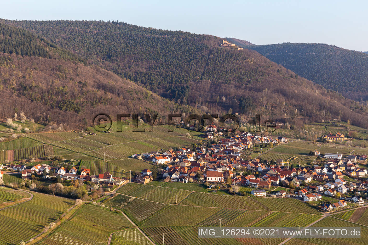 Weyher in der Pfalz in the state Rhineland-Palatinate, Germany from the drone perspective