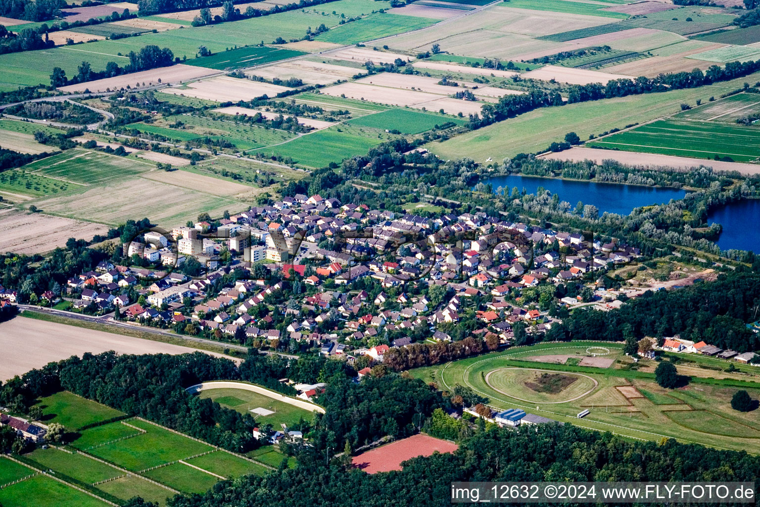 Aerial photograpy of Haßloch in the state Rhineland-Palatinate, Germany