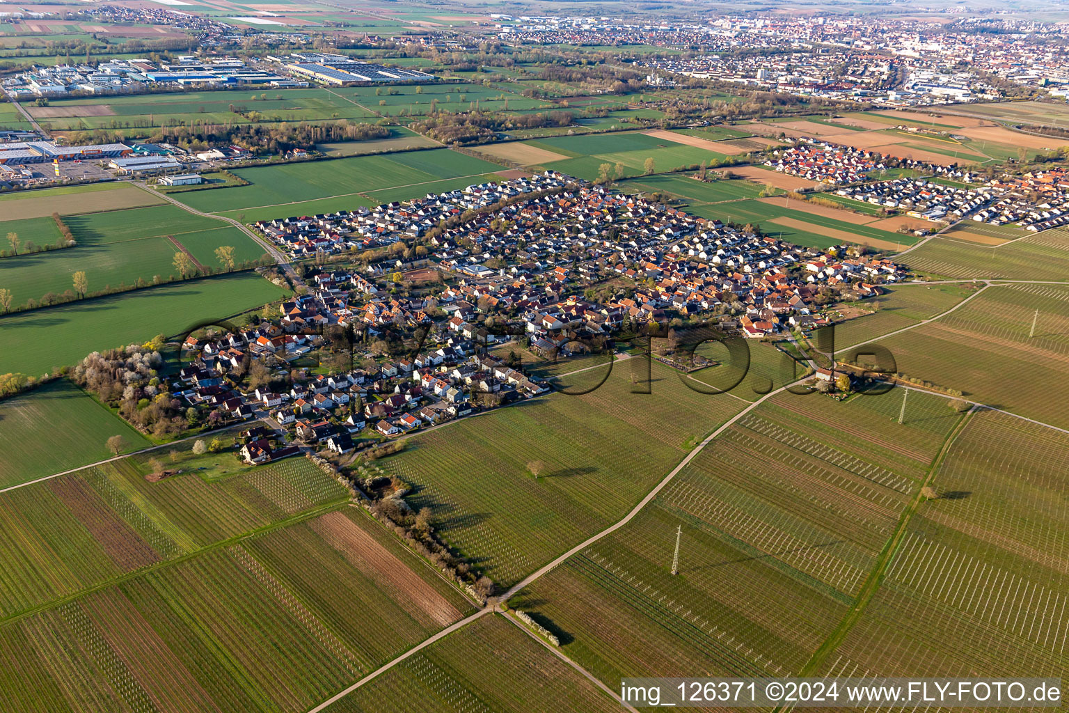 From the north in Bornheim in the state Rhineland-Palatinate, Germany