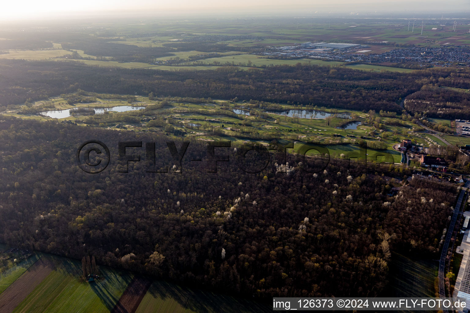 Aerial view of Golf Course Landgut Dreihof - GOLF Absolute in the district Dreihof in Essingen in the state Rhineland-Palatinate, Germany