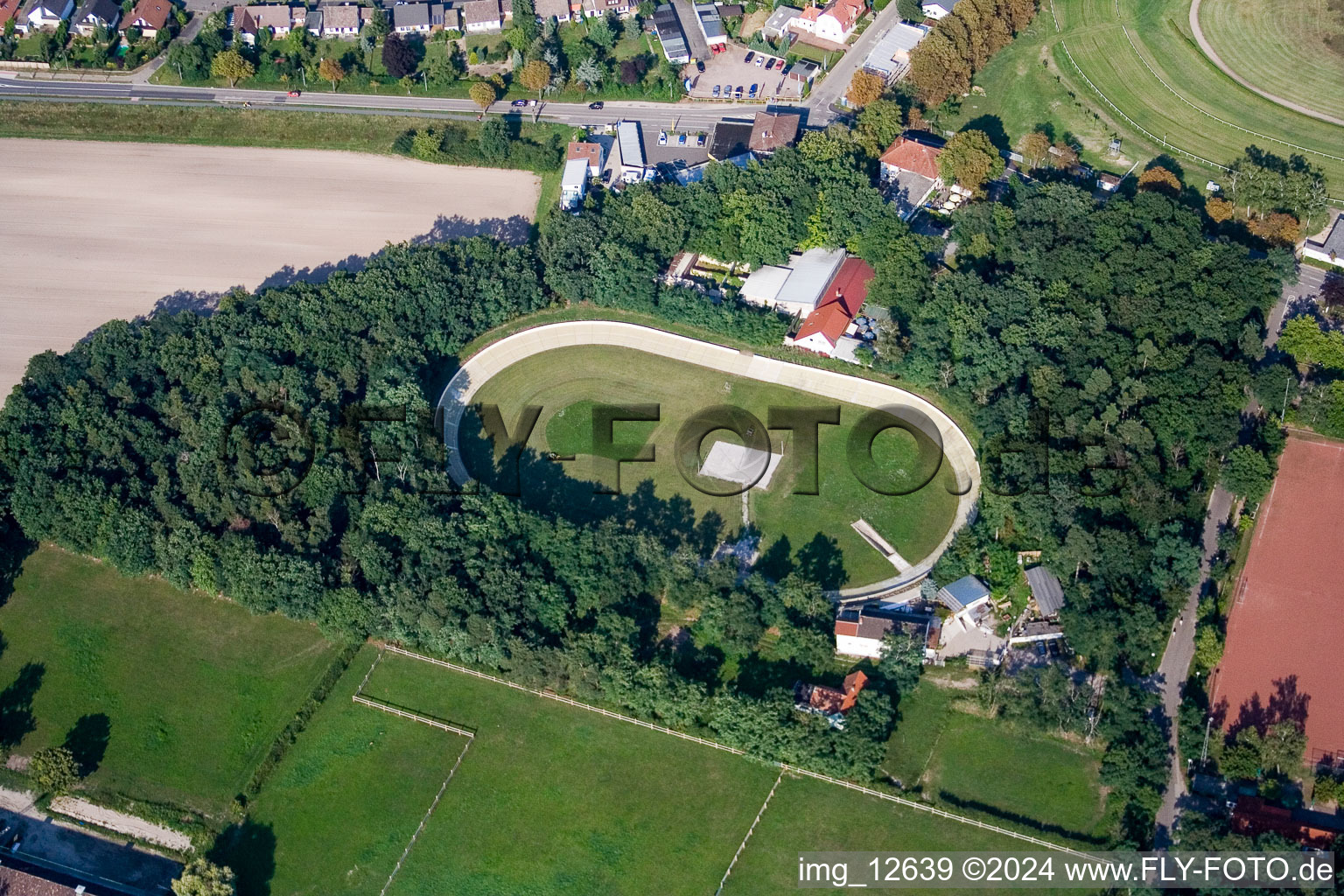 Range of cycle-racetrack in the forest of Hassloch in the state Rhineland-Palatinate