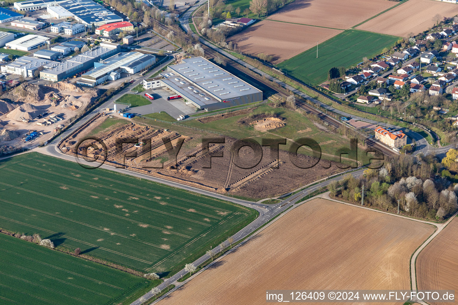 Expansion of the West industrial area with Eichenlaub Logistics in Rohrbach in the state Rhineland-Palatinate, Germany