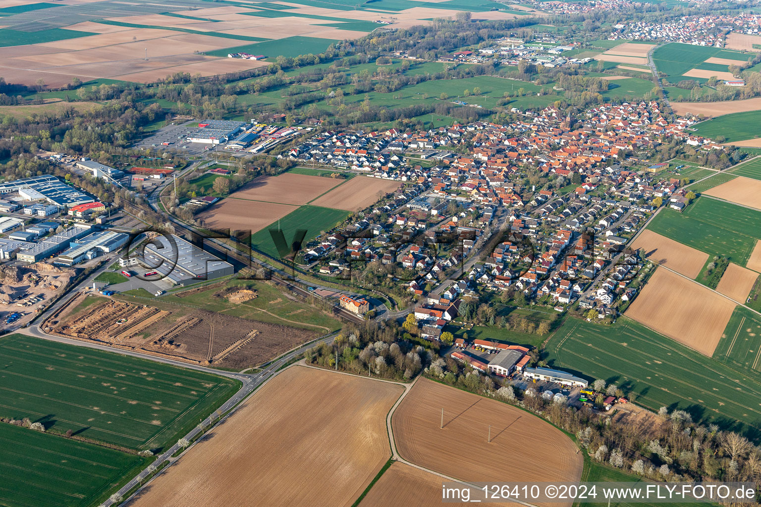 Rohrbach in the state Rhineland-Palatinate, Germany from the drone perspective