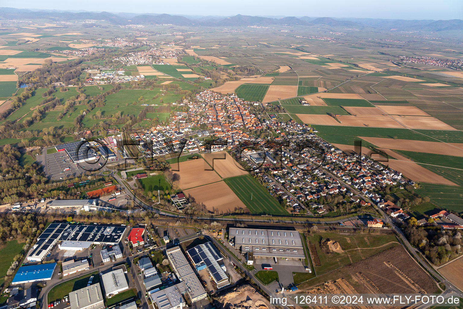 Rohrbach in the state Rhineland-Palatinate, Germany from a drone