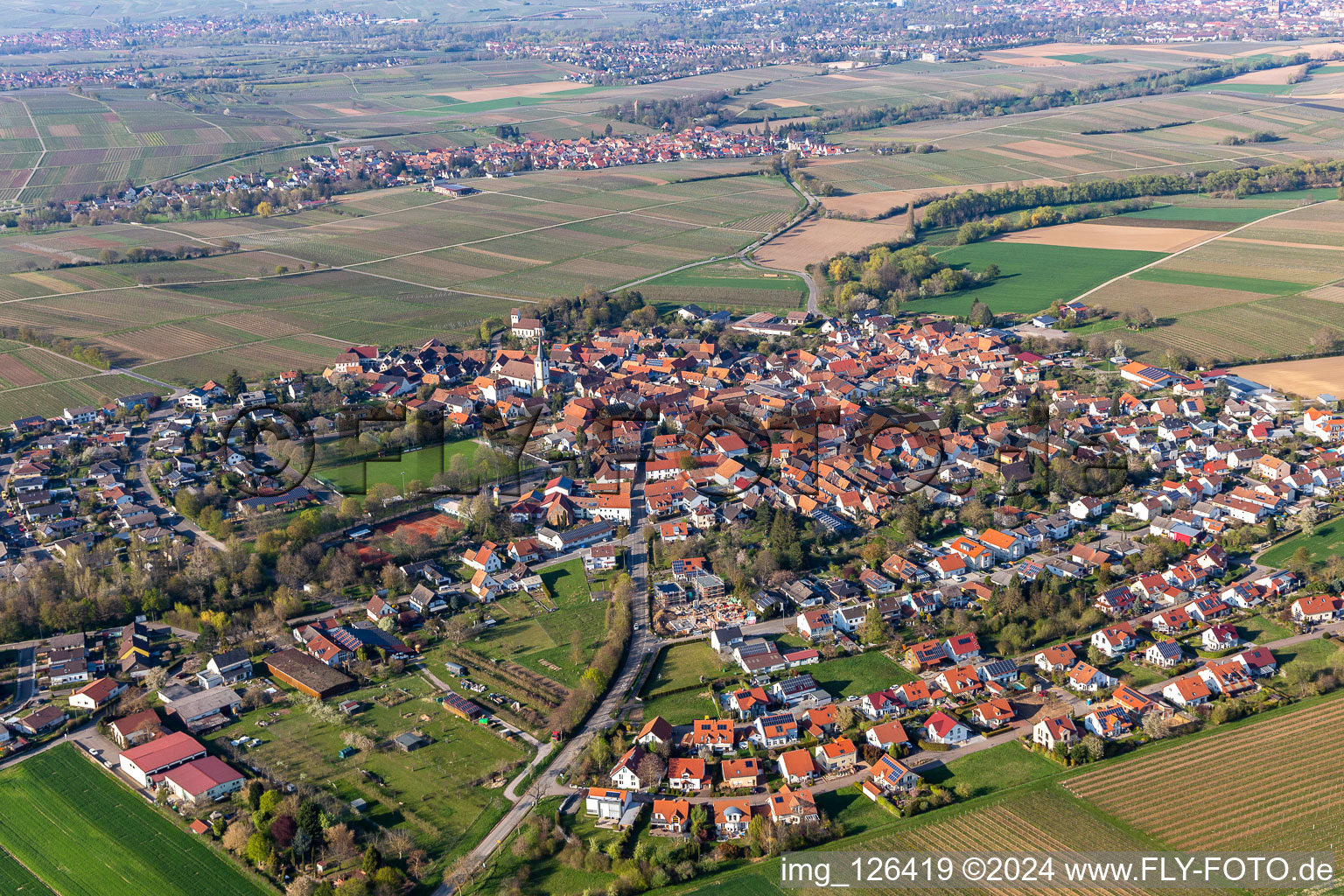 District Mörzheim in Landau in der Pfalz in the state Rhineland-Palatinate, Germany out of the air