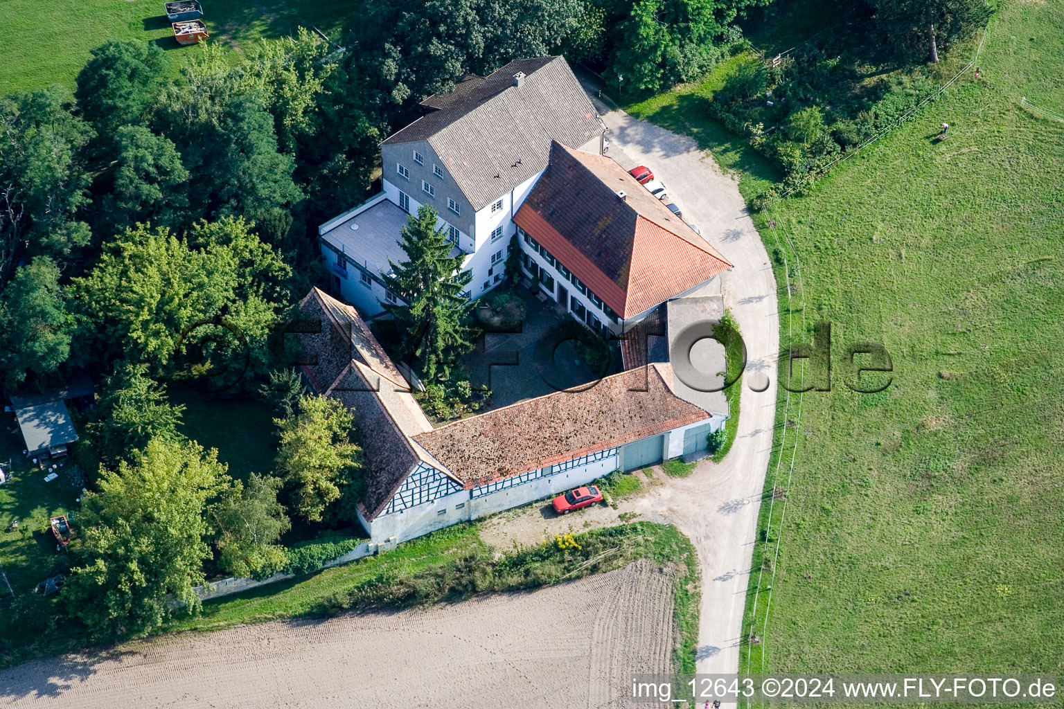 Drone recording of Haßloch in the state Rhineland-Palatinate, Germany