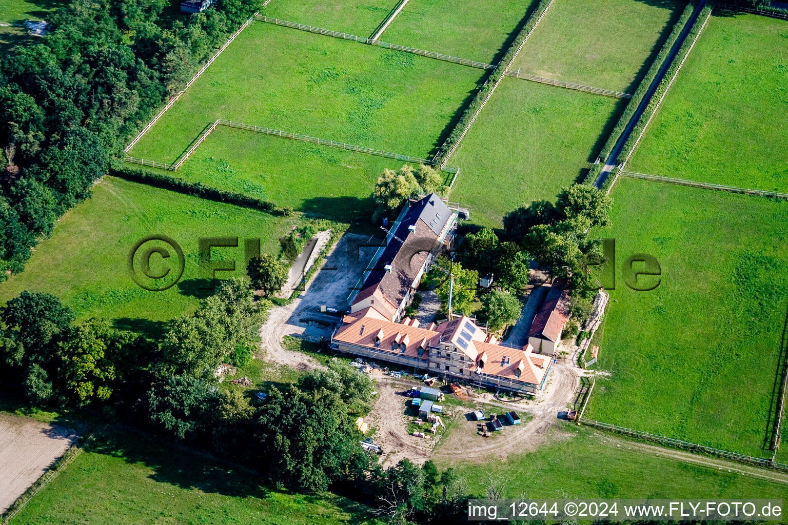 Drone image of Haßloch in the state Rhineland-Palatinate, Germany