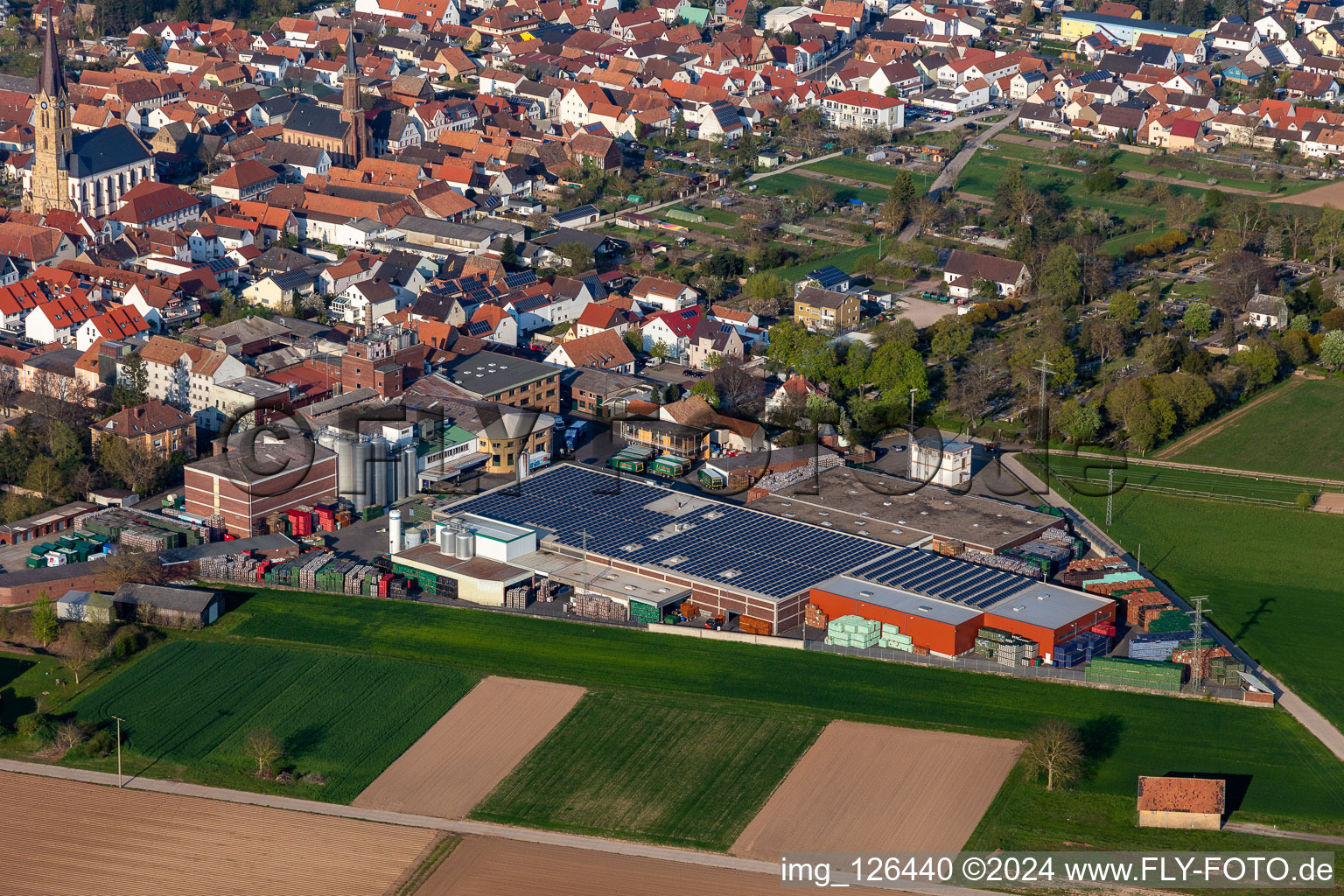 Factory premises of the BELHLEIMER BRAUEREI - PARK & Bellheimer Brauereien GmbH & Co. KG in Bellheim in the state Rhineland-Palatinate, Germany