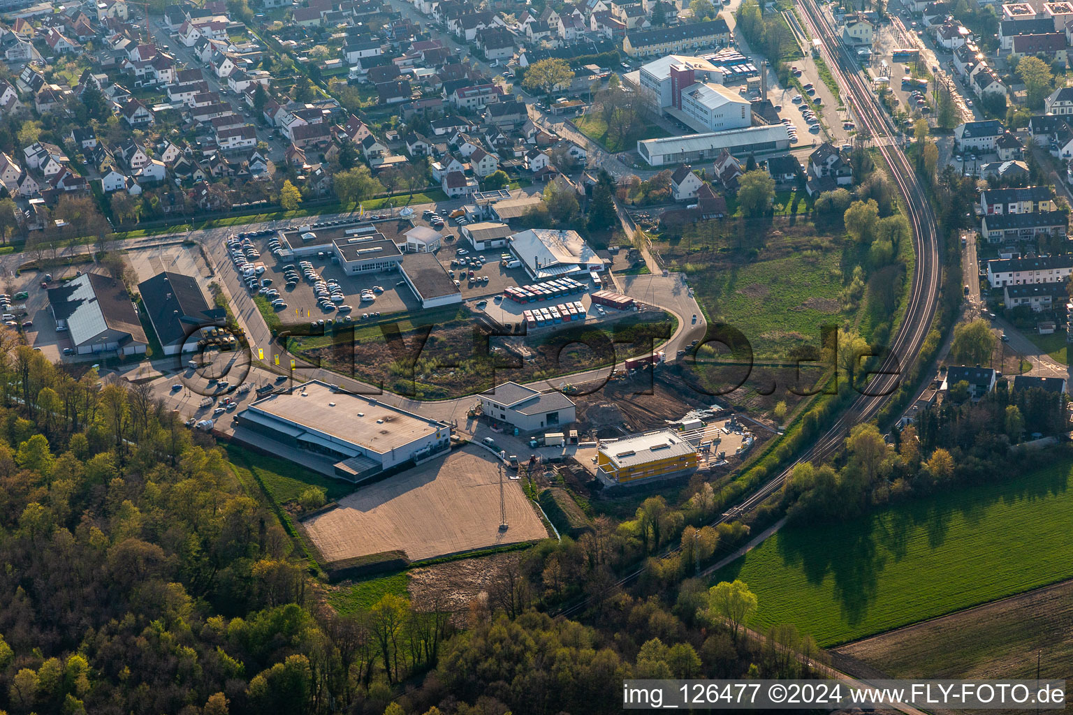 New commercial area Lauterburger Straße in Kandel in the state Rhineland-Palatinate, Germany