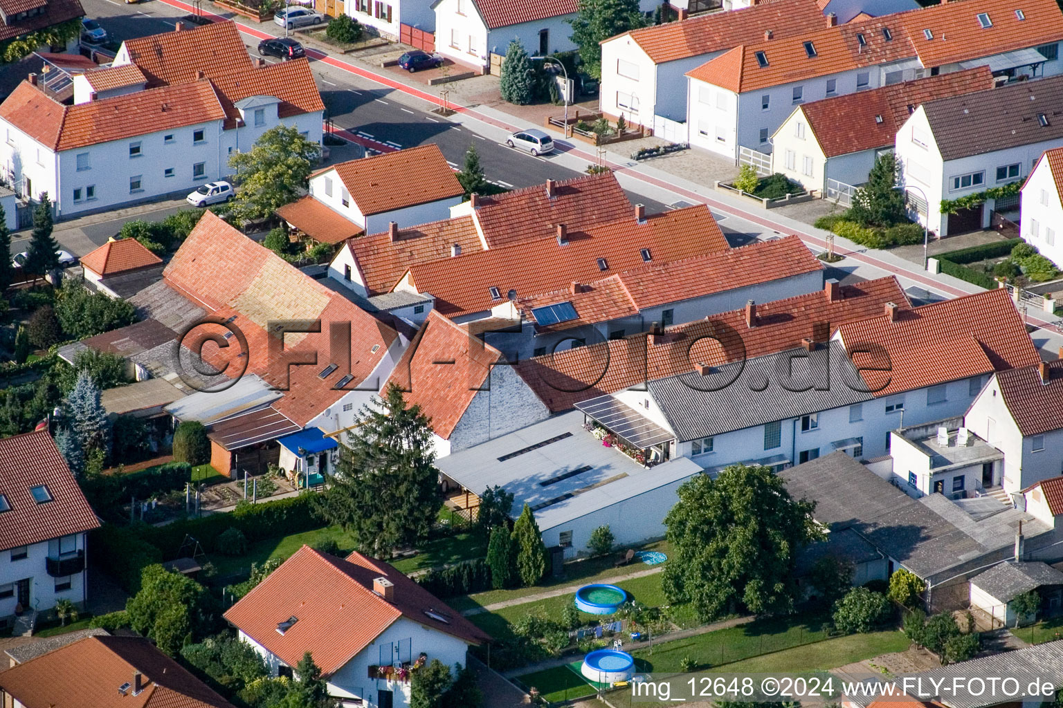 Haßloch in the state Rhineland-Palatinate, Germany seen from a drone