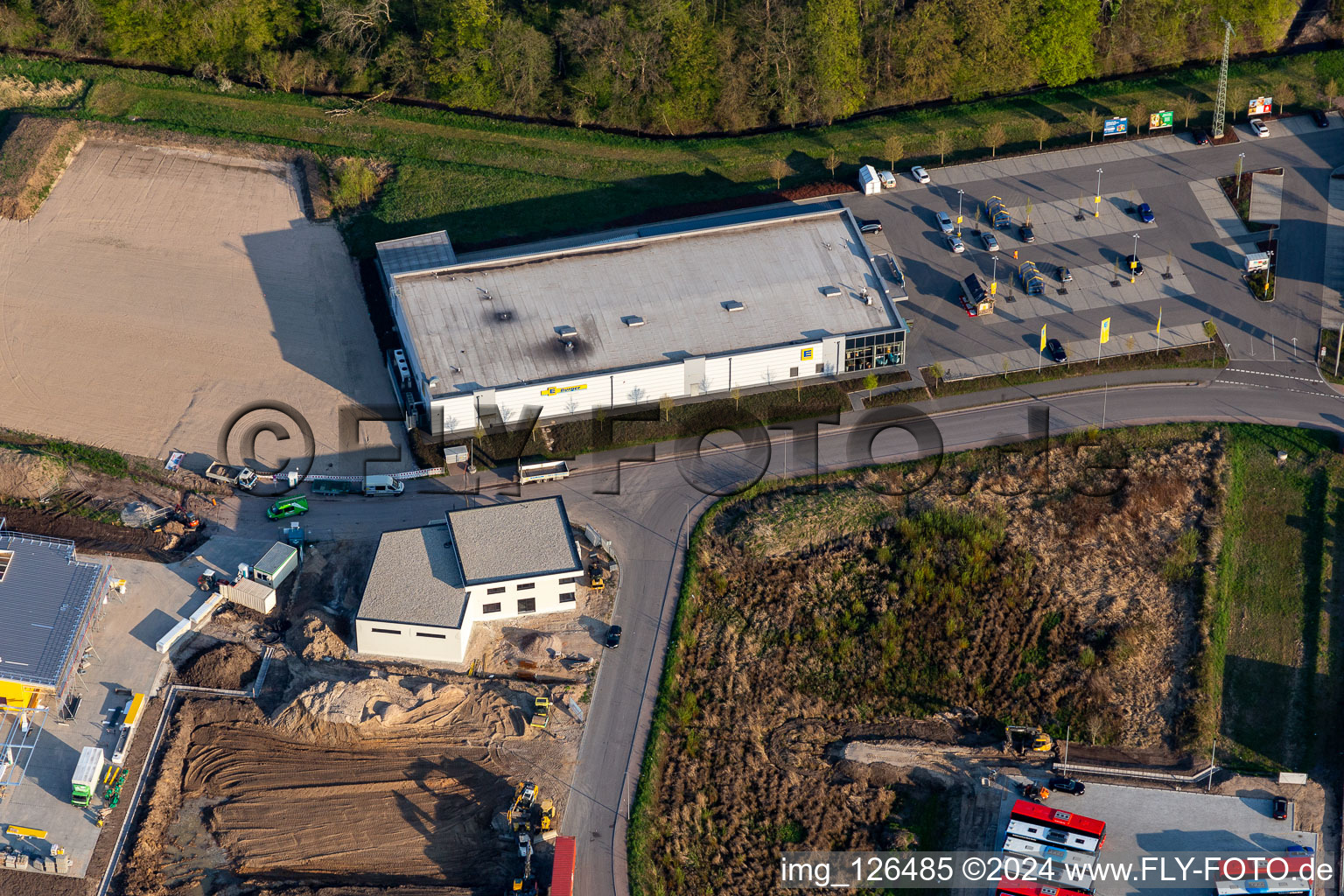 Kandel in the state Rhineland-Palatinate, Germany from a drone