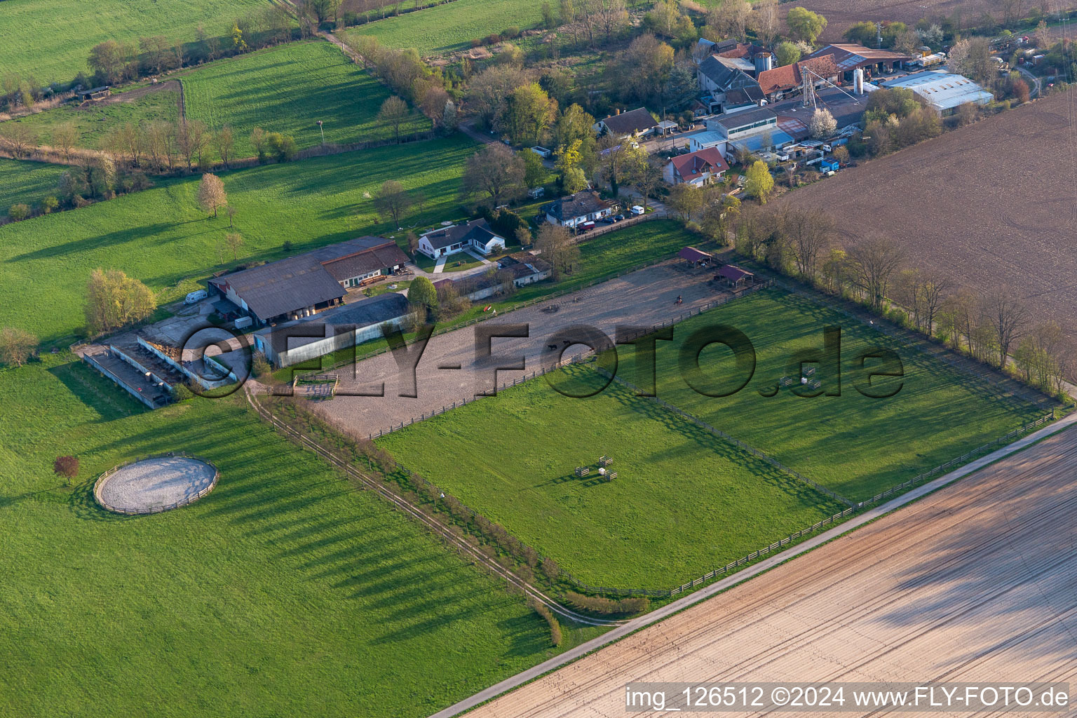 Aerial view of Steinweiler in the state Rhineland-Palatinate, Germany