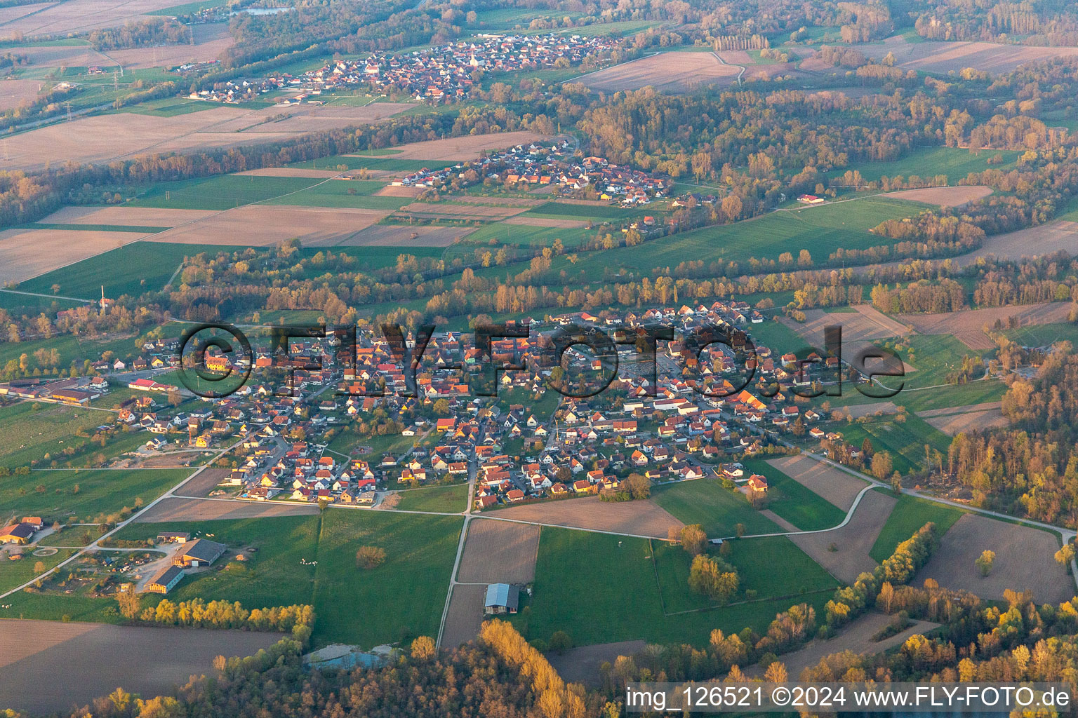 Bird's eye view of Forstfeld in the state Bas-Rhin, France