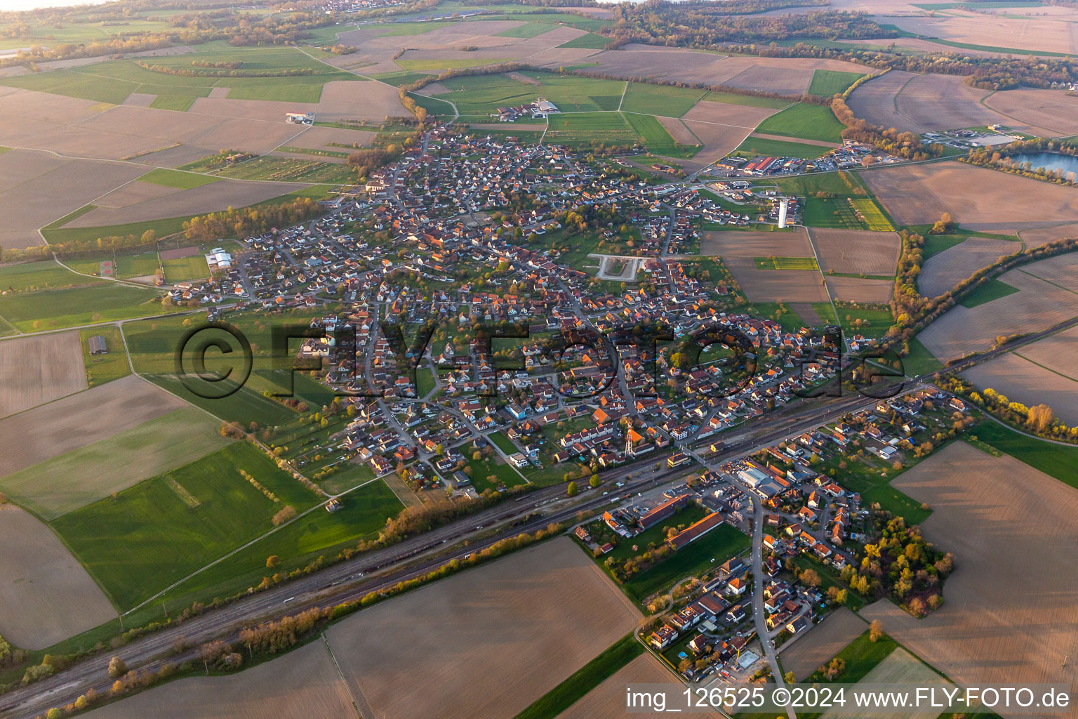 Village view in Roeschwoog in Grand Est, France