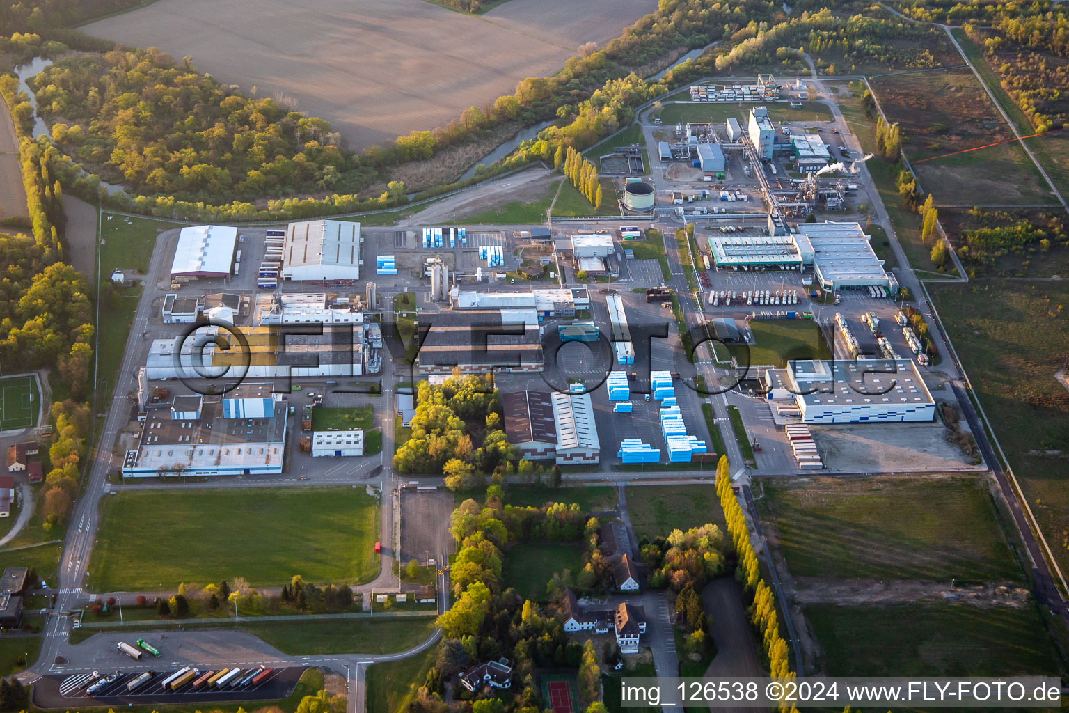 Technical facilities in the industrial area of Dow Agrosciences in Drusenheim in Grand Est, France