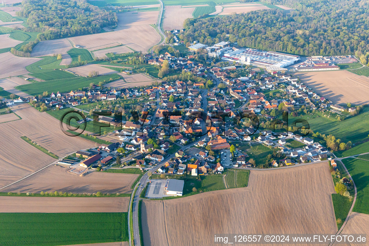 Village view in the district Linx in Rheinau in the state Baden-Wuerttemberg, Germany