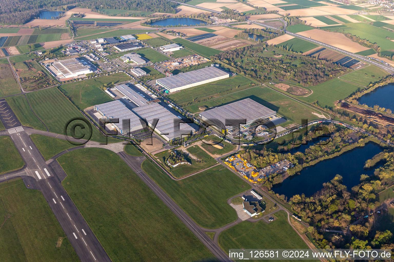 Company grounds and facilities of DSV Road GmbH, DSV Solutions GmbH, Lahr Logistics, pellets2go. ARGE BSA Lahr und Fliege Logistik Stiftung in Lahr/Schwarzwald in the state Baden-Wurttemberg, Germany