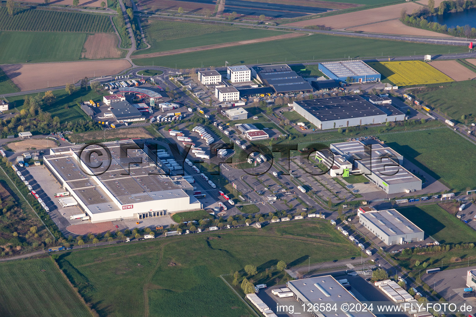 REWE central warehouse in the district Hugsweier in Lahr in the state Baden-Wuerttemberg, Germany