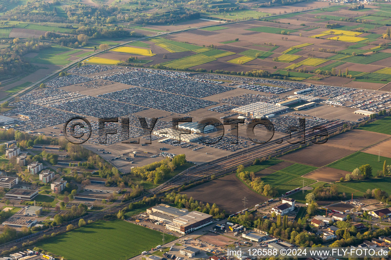 Building complex and grounds of the logistics center Mosolf GmbH in Kippenheim in the state Baden-Wuerttemberg, Germany