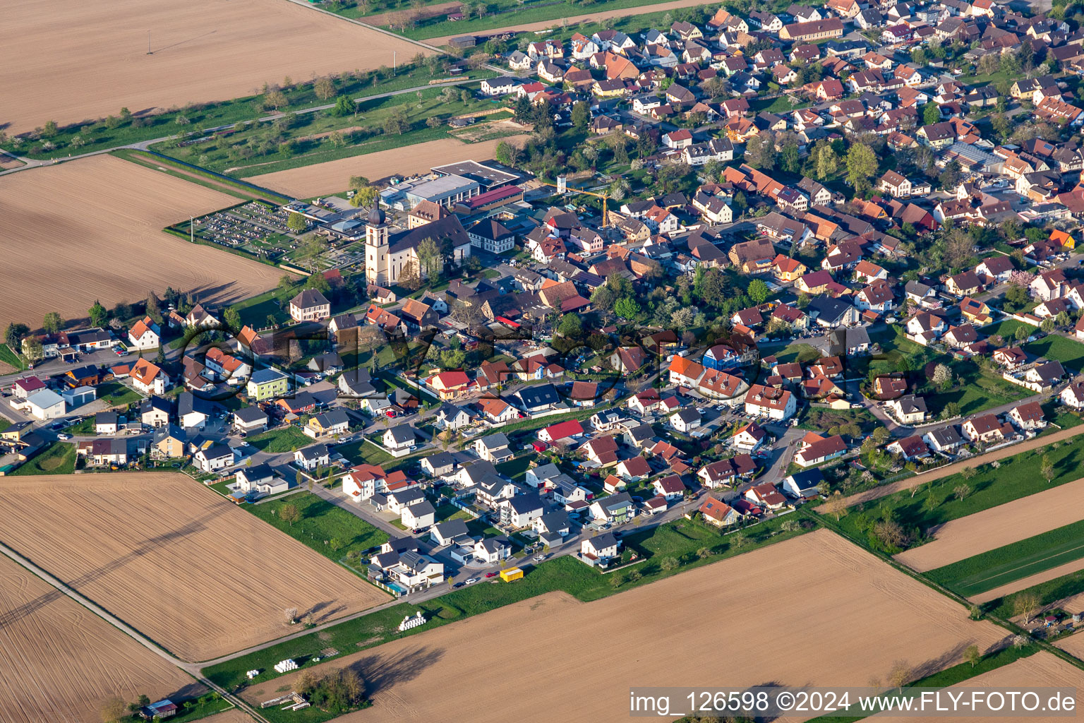 Church building of St. Cyprian and Justina in the village of in Kappel-Grafenhausen in the state Baden-Wuerttemberg, Germany