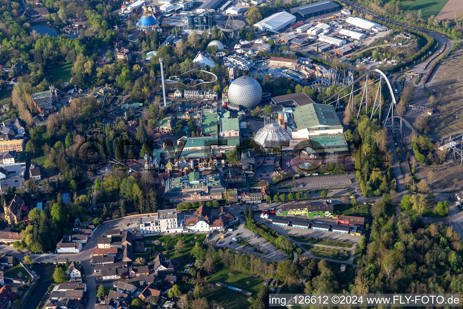 Eurosat CanCan Coaster in the locked down Leisure-Park Europa Park in Rust in the state Baden-Wuerttemberg, Germany