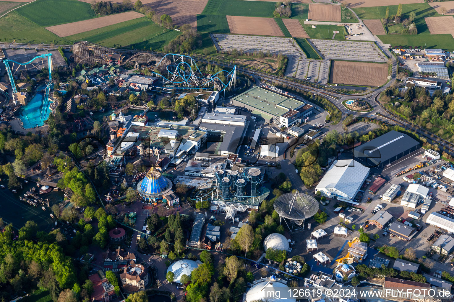 Poseidon at the locked down Leisure-Park Europa Park in Rust in the state Baden-Wuerttemberg, Germany